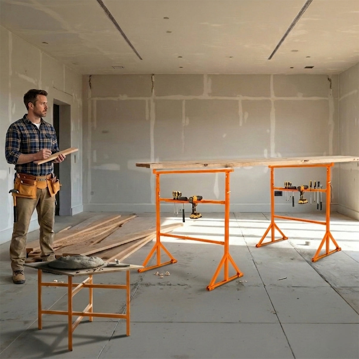 Trestle Stand x 4 & Mortar Board Stands 500mm H x 5
